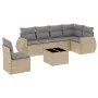 7-piece garden sofa set and beige synthetic rattan cushions by , Garden sets - Ref: Foro24-3221438, Price: 515,96 €, Discount: %