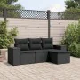 4-piece garden sofa set with black synthetic rattan cushions by , Modular outdoor sofas - Ref: Foro24-3222464, Price: 292,11 ...