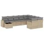 Gartensofa-Set mit beigen Kissen, 10-teilig, synthetisches Rattan von , Modulare Sofas für den Außenbereich - Ref: Foro24-325...