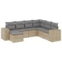 7-teiliges Gartensofa-Set und beige synthetische Rattankissen von , Gartensets - Ref: Foro24-3222898, Preis: 502,19 €, Rabatt: %