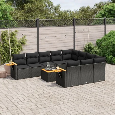 11-teiliges Gartensofa-Set und schwarze synthetische Rattankissen von , Gartensets - Ref: Foro24-3259584, Preis: 714,53 €, Ra...