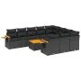 11-teiliges Gartensofa-Set und schwarze synthetische Rattankissen von , Gartensets - Ref: Foro24-3259584, Preis: 714,53 €, Ra...