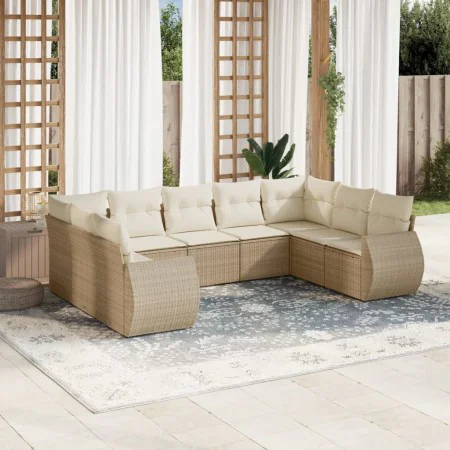 9-teiliges Gartensofa-Set mit beigen synthetischen Rattankissen von , Gartensets - Ref: Foro24-3254135, Preis: 830,29 €, Raba...