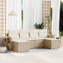 Gartensofa-Set mit Kissen, 6-teilig, beiges synthetisches Rattan von , Gartensets - Ref: Foro24-3227059, Preis: 484,22 €, Rab...