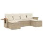 Gartensofa-Set mit Kissen, 6-teilig, beiges synthetisches Rattan von , Gartensets - Ref: Foro24-3227059, Preis: 484,22 €, Rab...