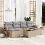 7-teiliges Gartensofa-Set und beige synthetische Rattankissen von , Gartensets - Ref: Foro24-3252866, Preis: 488,46 €, Rabatt: %