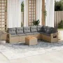 Garden sofa set with beige cushions 8 pcs PE rattan by , Modular outdoor sofas - Ref: Foro24-3224596, Price: 535,68 €, Discou...