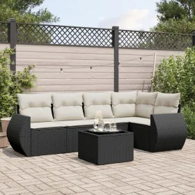 6-piece garden sofa set and black synthetic rattan cushions by , Garden sets - Ref: Foro24-3221335, Price: 428,28 €, Discount: %