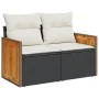 Gartensofa-Set 10-teilig mit schwarzen synthetischen Rattankissen von , Gartensets - Ref: Foro24-3228030, Preis: 648,81 €, Ra...