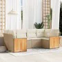 Garden sofa set with cushions 6 pieces beige synthetic rattan by , Garden sets - Ref: Foro24-3227941, Price: 497,58 €, Discou...