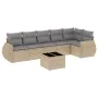 Set aus 7-teiligen Gartensofas und Kissen, synthetisches Rattan, beige von , Gartensets - Ref: Foro24-3221398, Preis: 515,96 ...