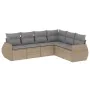 Garden sofa set with 6-piece synthetic rattan beige cushions by , Garden sets - Ref: Foro24-3221408, Price: 454,79 €, Discoun...