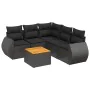 Set aus 6-teiligen Gartensofas und Kissen Kunstrattan schwarz von , Gartensets - Ref: Foro24-3224998, Preis: 395,03 €, Rabatt: %