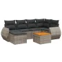 7-teiliges Gartensofa-Set mit grauen PE-Rattan-Kissen von , Gartensets - Ref: Foro24-3225108, Preis: 455,48 €, Rabatt: %