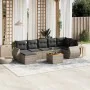 Garden sofa set 8 pieces and gray synthetic rattan cushions by , Garden sets - Ref: Foro24-3225115, Price: 519,66 €, Discount: %