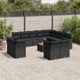 Set aus Gartensofas und Kissen 13 Stück synthetisches Rattan schwarz von , Gartensets - Ref: Foro24-3223948, Preis: 853,27 €,...