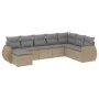 Garden sofa set with beige cushions, 8 pieces, PE rattan. by , Garden sets - Ref: Foro24-3254096, Price: 552,99 €, Discount: %