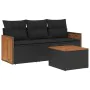 Set mit 4 Gartensofas mit Kissen Kunstrattan schwarz von , Gartensets - Ref: Foro24-3227441, Preis: 241,55 €, Rabatt: %