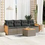 Garden sofa set with 5-piece synthetic rattan gray cushions by , Garden sets - Ref: Foro24-3227460, Price: 324,91 €, Discount: %