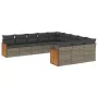 Set mit 11 Gartensofas und Kissen synthetisches Rattangrau von , Gartensets - Ref: Foro24-3228111, Preis: 712,91 €, Rabatt: %