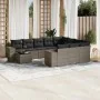 Garden sofa set 11 pieces and gray synthetic rattan cushions by , Garden sets - Ref: Foro24-3223129, Price: 747,32 €, Discoun...