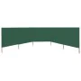 5-panel beach windbreak in green fabric 600x80 cm by vidaXL, Umbrellas - Ref: Foro24-47155, Price: 43,56 €, Discount: %