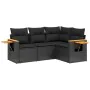 4-piece garden sofa set with black synthetic rattan cushions by , Garden sets - Ref: Foro24-3226769, Price: 298,74 €, Discoun...