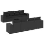 8-teiliges Gartensofa-Set und schwarze synthetische Rattankissen von , Modulare Sofas für den Außenbereich - Ref: Foro24-3222...