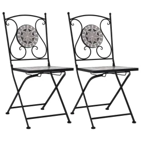 Mosaic bistro chairs 2 units gray by vidaXL, Garden chairs - Ref: Foro24-46716, Price: 139,39 €, Discount: %