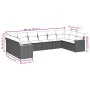 Garden sofa set 10 pieces with black synthetic rattan cushions by , Garden sets - Ref: Foro24-3258724, Price: 587,06 €, Disco...