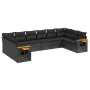 Gartensofa-Set 10-teilig mit schwarzen synthetischen Rattankissen von , Gartensets - Ref: Foro24-3259563, Preis: 671,72 €, Ra...