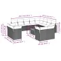 Gartensofa- und Kissenset 13-teilig aus schwarzem synthetischem Rattan von , Gartensets - Ref: Foro24-3223949, Preis: 885,03 ...