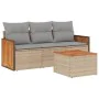 Gartensofa-Set mit Kissen, 4-teilig, beiges synthetisches Rattan von , Gartensets - Ref: Foro24-3259847, Preis: 304,90 €, Rab...