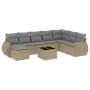 9-teiliges Gartensofa-Set mit beigen synthetischen Rattankissen von , Gartensets - Ref: Foro24-3254106, Preis: 611,43 €, Raba...