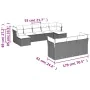 Gartensofa-Set 10-teilig mit schwarzen synthetischen Rattankissen von , Gartensets - Ref: Foro24-3218326, Preis: 598,16 €, Ra...