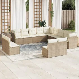 Gartensofa-Set mit Kissen, 13-teilig, beiges synthetisches Rattan von , Gartensets - Ref: Foro24-3218488, Preis: 990,74 €, Ra...