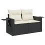 Gartensofa-Set 10-teilig mit schwarzen synthetischen Rattankissen von , Modulare Sofas für den Außenbereich - Ref: Foro24-322...