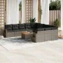 12-teiliges Gartensofa-Set mit grauen synthetischen Rattankissen von , Modulare Sofas für den Außenbereich - Ref: Foro24-3224...