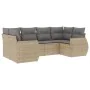 Gartensofa-Set mit Kissen, 6-teilig, beiges synthetisches Rattan von , Modulare Sofas für den Außenbereich - Ref: Foro24-3221...