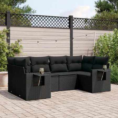 6-piece garden sofa set and black synthetic rattan cushions by , Garden sets - Ref: Foro24-3252912, Price: 505,71 €, Discount: %