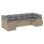 Set aus 7-teiligen Gartensofas und Kissen, synthetisches Rattan, beige von , Modulare Sofas für den Außenbereich - Ref: Foro2...