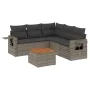 6-teiliges Gartenmöbel-Set und graue synthetische Rattankissen von , Modulare Sofas für den Außenbereich - Ref: Foro24-322456...