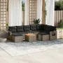 Set mit 10 Gartensofas mit Kissen synthetisches Rattangrau von , Modulare Sofas für den Außenbereich - Ref: Foro24-3224849, P...