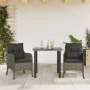 3-piece garden dining set with gray synthetic rattan cushions by , Garden sets - Ref: Foro24-3211955, Price: 286,29 €, Discou...