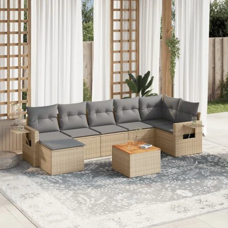 Garden sofa set with beige cushions 8 pcs PE rattan by , Modular outdoor sofas - Ref: Foro24-3224673, Price: 535,26 €, Discou...