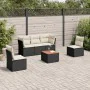 6-teiliges Gartensofa-Set und schwarze synthetische Rattankissen von , Gartensets - Ref: Foro24-3255874, Preis: 332,68 €, Rab...