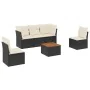 6-teiliges Gartensofa-Set und schwarze synthetische Rattankissen von , Gartensets - Ref: Foro24-3255874, Preis: 332,68 €, Rab...