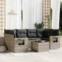 7-teiliges Gartensofa-Set mit grauen PE-Rattan-Kissen von , Gartensets - Ref: Foro24-3219919, Preis: 491,19 €, Rabatt: %