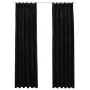 Blackout curtains with hooks 2 pcs black velvet 140x245 cm by vidaXL, Curtains and curtains - Ref: Foro24-134494, Price: 40,4...