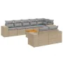 9-teiliges Gartensofa-Set mit beigen synthetischen Rattankissen von , Gartensets - Ref: Foro24-3257865, Preis: 783,16 €, Raba...